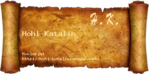 Hohl Katalin névjegykártya